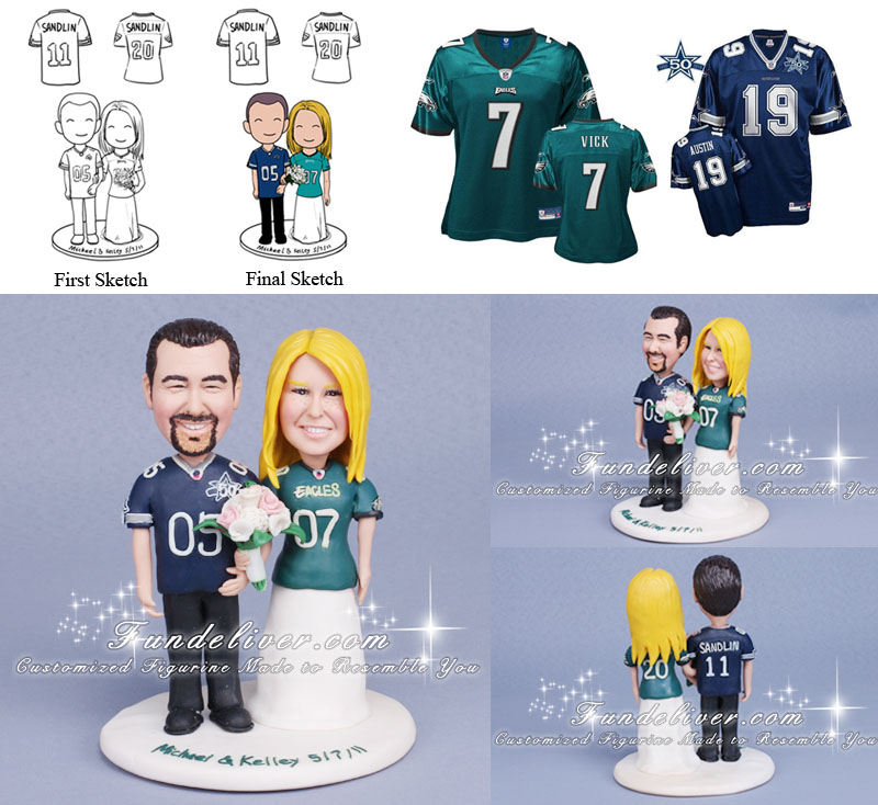 football themed wedding cake toppers